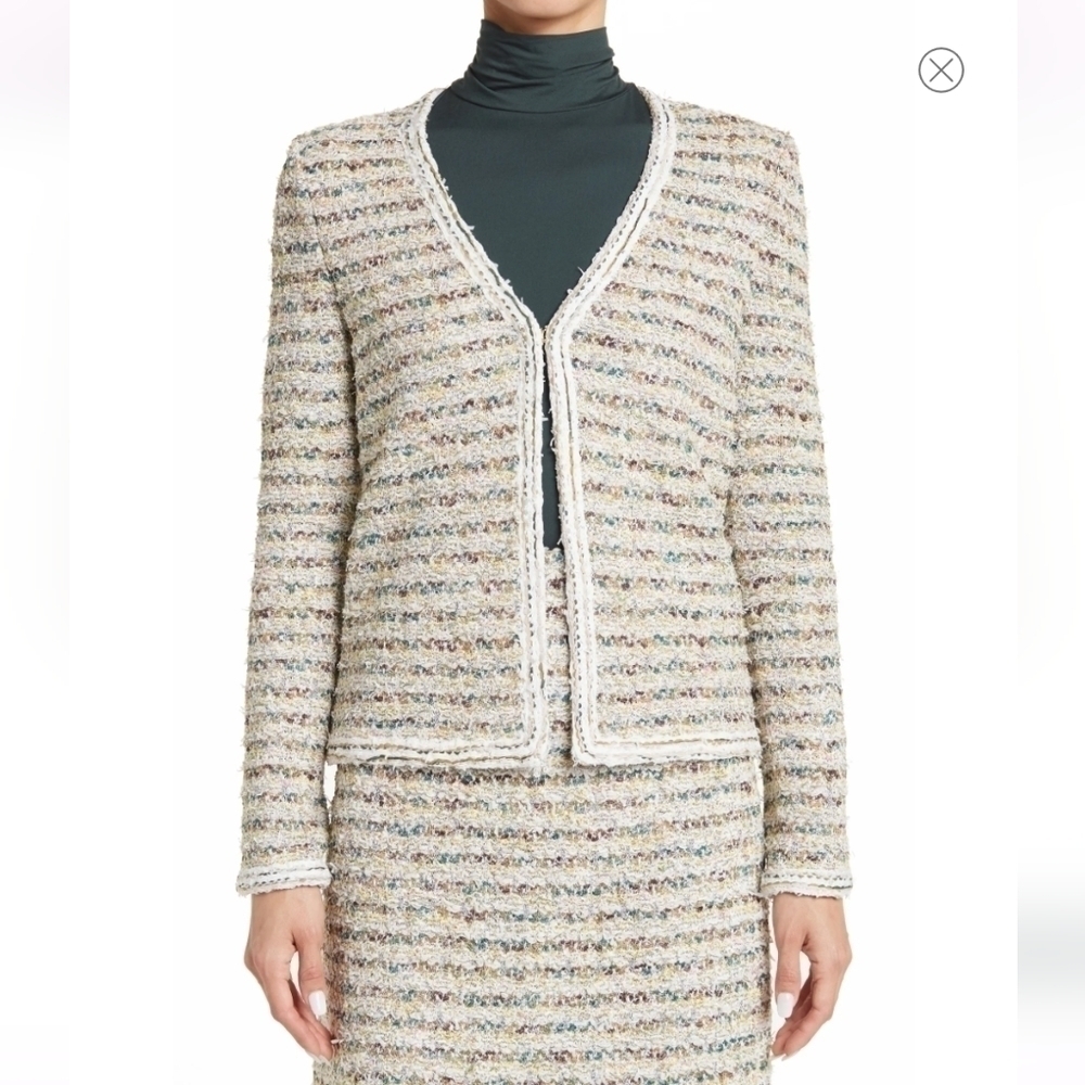 St. John Collection Soft Paper Eyelash Tweed Knit Jacket size 4 - Picture 3 of 9